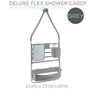 Bath Bliss Deluxe Flex 1 Shelf Plastic Adjustable Shower Caddy, Gray