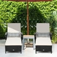 thumbnail image 3 of Costway 2PCS PE Rattan Chaise Lounge Chair Recliner Adjustable Pillow Black, 3 of 10