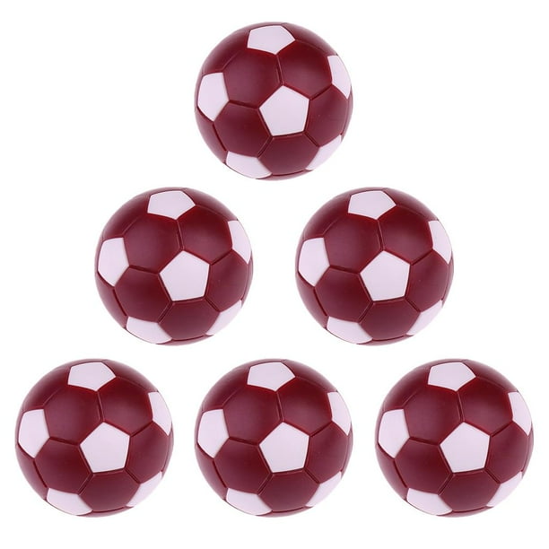 6 bolas de plástico para futbolín de 36 mm Rojo oscuro