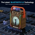 thumbnail image 3 of BIGASUO Bluetooth Karaoke Machine, Portable Party Speaker Karaoke Singing Machine for Adult , Home Karaoke PA System with 2 UHF Microphones , RGB Colorful Light,  TWS Speaker for Indoor/Outdoor, 3 of 6