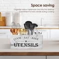 thumbnail image 5 of Tzdxfgl 14.5" x 6.7" x 5.5" Extra Large Kitchen Utensils Holder with 4 Compartments, Wooden Utensil Organizer for Kitchen Countertop, Farmhouse Decor, Rustic Cooking Utensil, 5 of 11