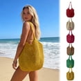 thumbnail image 7 of Summer Crochet Beach Tote Bag for Women Large Capacity Mesh Handbag Soft Foldable Shoulder Bag, 7 of 7