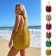 thumbnail image 1 of Bolso de hombro tejido, bolsa vacacional de gran capacidad - diseño hueco estilo césped, bolso casual ligero de playa, bolso de viaje versátil de color liso, 1 of 6