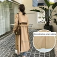 thumbnail image 6 of Fall Winter Women Jacket Double-breasted Buttons Solid Color Turn-down Collar with Belt Mid Length Windproof Outdoor Overcoat, 6 of 7