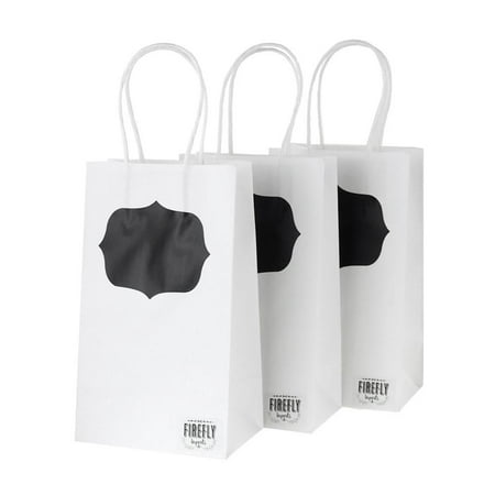 Boulder Chalk Bag - Chalkboard Bracket Paper Kraft Treat Bags, White, 8-1/2-Inch, 3-Pieces