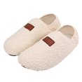 thumbnail image 3 of Dakaela Slipper for Women Men Fuzzy House Sock Shoes Lightweight Slip on Casual Walking Flats White 9, 3 of 7