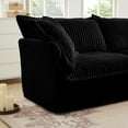 thumbnail image 5 of 120" Comfy Corduroy L Shape Sofa Couch for Living Room,Modern Deep Seat,Removable Cover,for Apt., 5 of 6