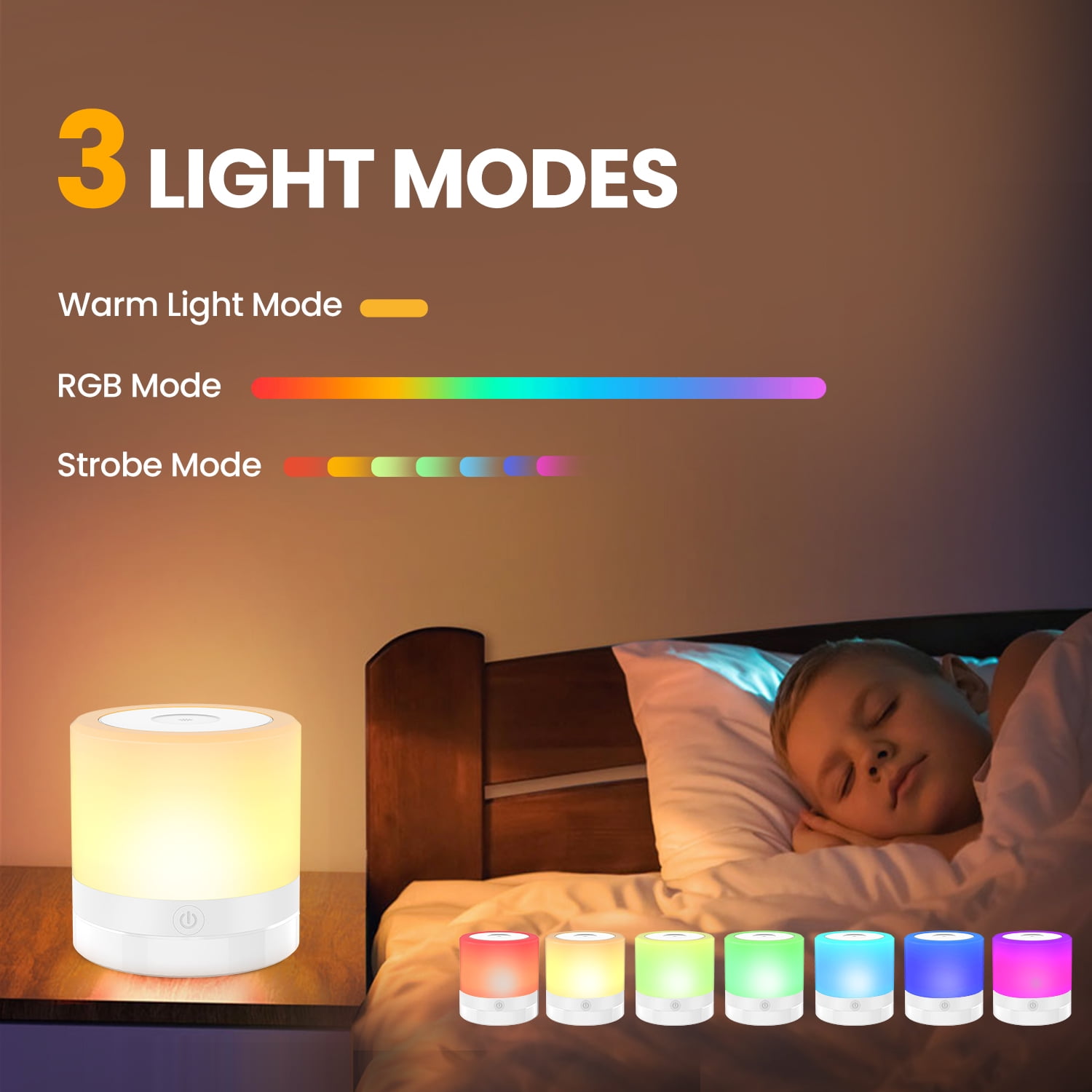 THAUSDAS Night Light, Dimmable Touch Lamp for Bedroom, Portable Table  Bedside Lamp, 5 Brightness & 1…See more THAUSDAS Night Light, Dimmable  Touch