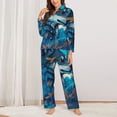 thumbnail image 2 of Fotbe Blue Iceberg Leaf Wolf Conjunto de Pijama de Manga Larga para Mujer con Estampado, Ropa de Dormir de 2 Piezas, Conjunto de Casa Suave y Cómodo con Bolsillos-Medium, 2 of 7