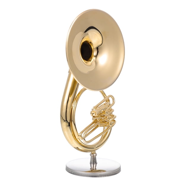 SHISUYAN 6Pack Musical Instruments Miniatures Set Copper Tuba Model With 24K Gold Plated Ornament