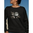 thumbnail image 2 of Grumpy Cat Faces With Full Moon Sweatshirt Women -T-Line Designs, Female Small, 2 of 4