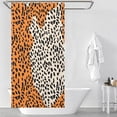 thumbnail image 3 of Leopard Print Pattern Shower Curtain Cloth Fabric Bathroom Decor with Hooks, 3 of 8