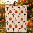 thumbnail image 5 of Halloween Blanket 50x60in Flannel Throw for Sofa Couch Bed, Soft Cozy Fleece Plush Blanket with Ghost Pumpkin Skull Print, Halloween Decorations Gift by OVFUIZ, 5 of 6