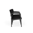 thumbnail image 4 of Lesro Lenox Steel Fabric 3-Seat Waiting Room Guest Reception Chair in Charcoal/Open House Black, 4 of 5