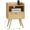 Natural, variant on Amadwell Rattan Nightstands Set of 2, Bedside Tables with Charging Station, Storage Drawers & Solid Wood Feet for Bedroom