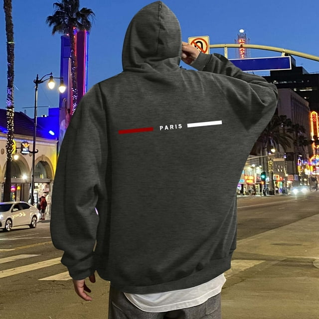 MHFRRA Sudadera con Capucha con Estampado de Letras para Un Uso Diario Cómodo, Ideal para Salidas Informales y Capas Elegantes Gris