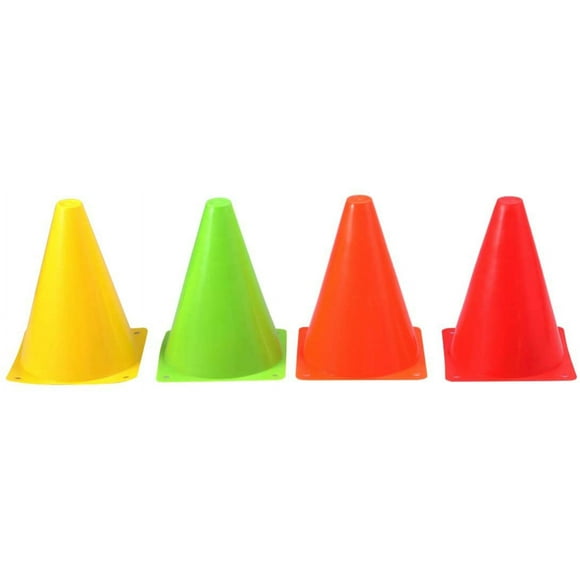 Pack of 10 Plastic Traffic Cones - Sports Training Cones for Skating, Soccer, Football, Agility, Playing Field Markers, Pylons