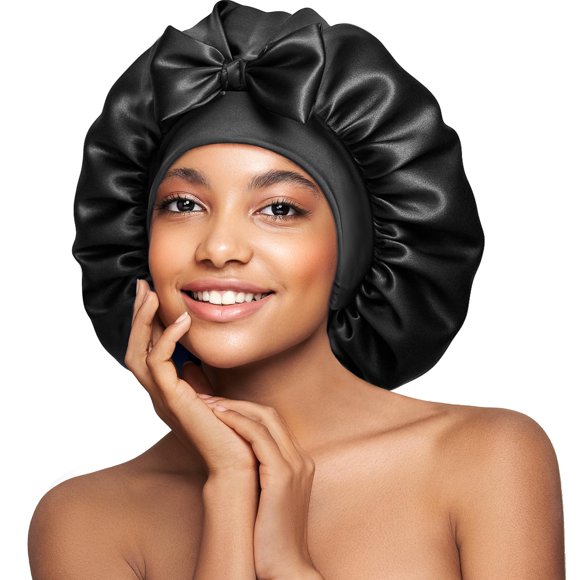 Gorro de seda Umisleep 22 Momme Mulberry Silk para mujer, color negro