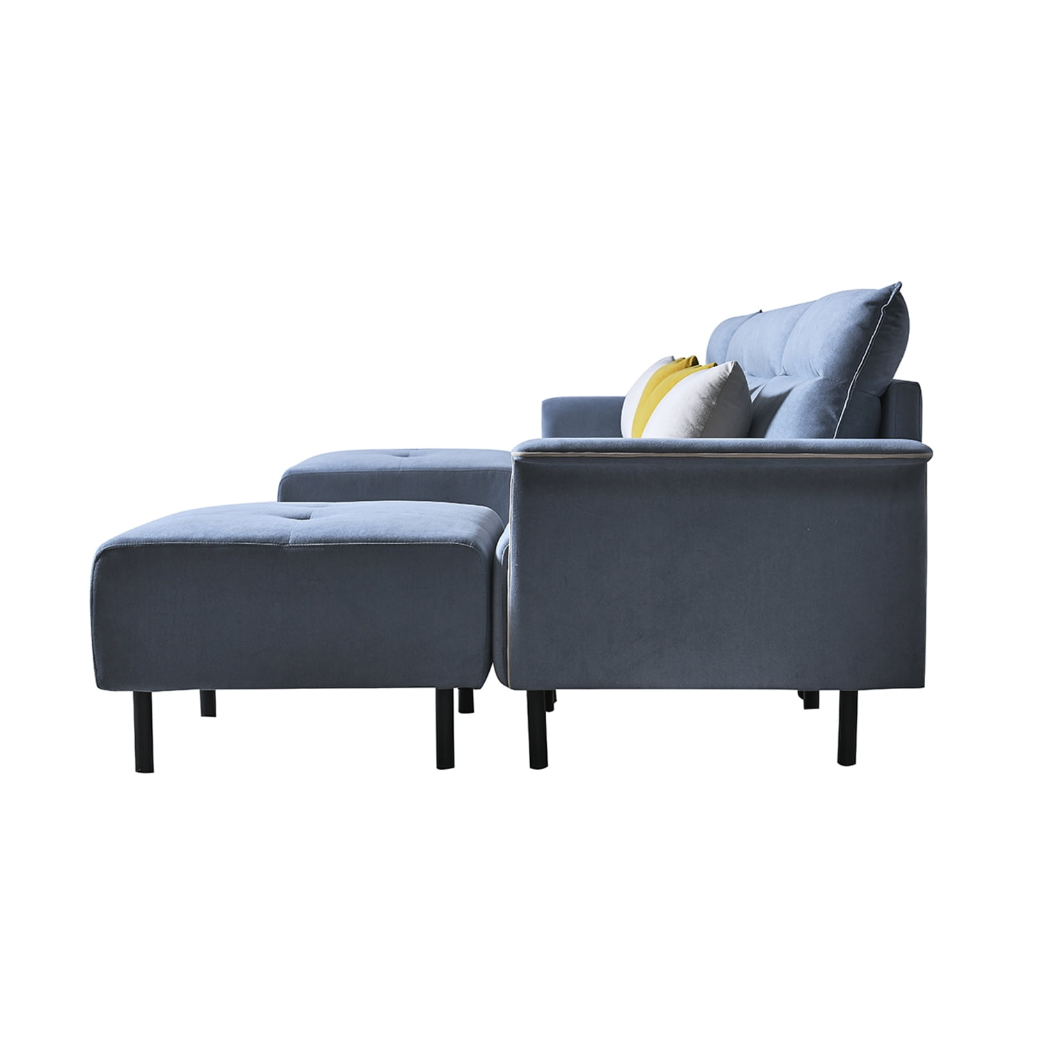 Kepooman Modern Large Sectional Sofa U Shaped Suede Couch, with Extra Wide Chaise Lounge, Light Grey Kepooman Modern Large Sectional Sofa U Shaped Suede Couch, with Extra Wide Chaise Lounge, Light Grey