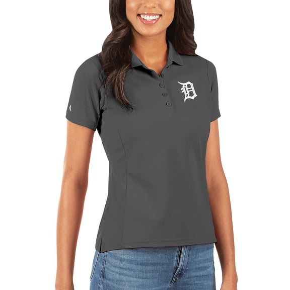 Women's Antigua Gray Detroit Tigers Legacy Pique Polo