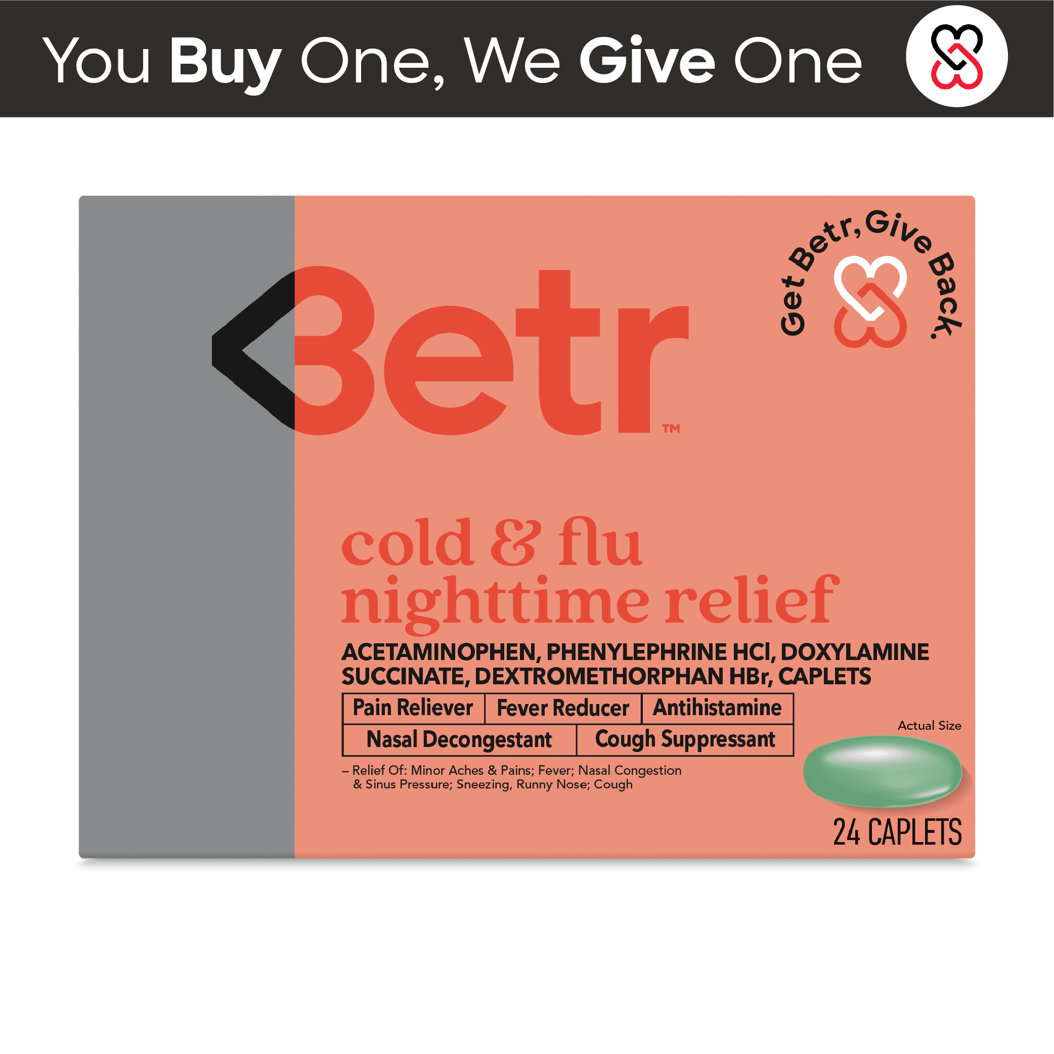 Betr Remedies Nighttime Cold & Flu Relief, Headache, Fever Reducer