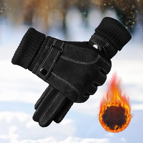 Yanyanz Winter Gloves,Winter Men'S Motorcycle Riding with Fleece Outdoor Screen Warm Gloves Thermal Gloves Women Gloves for Cold Weather Clearance Black One Size