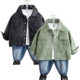 thumbnail image 1 of Esaierr Toddler Boys Leather Jacket Fashion Button Jacket Spring Autumn New Solid Color Leather Jacket Coat for Kids 1-12Y, 1 of 9