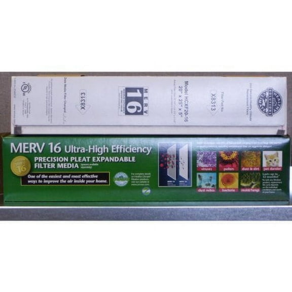 lennox x8313 - merv 16 expandable filter 20" x 25" x 5" - genuine lennox product
