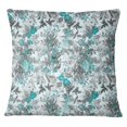thumbnail image 1 of S4Sassy Cotton Poplin Square Floral Print Teal Green Cushion Cover 2 Pcs Home Decor-14 x 14 Inches, 1 of 4