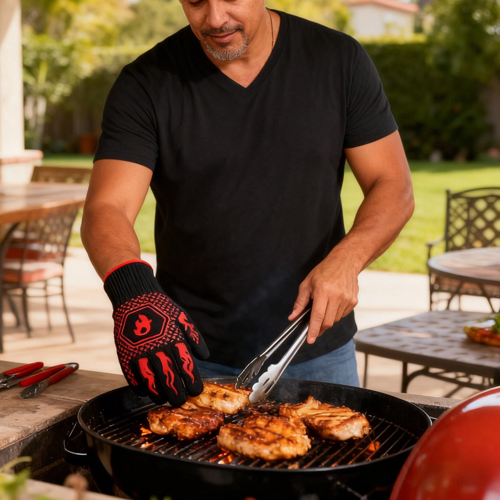 Fufafayo Oven Mitts Heat-Resistant Gloves for Ovens And Microwaves, High-Temperature Protective Gloves for Handling Hot Pots Pans, Kitchen Cooking BBQ Baking Grilling Essentials
