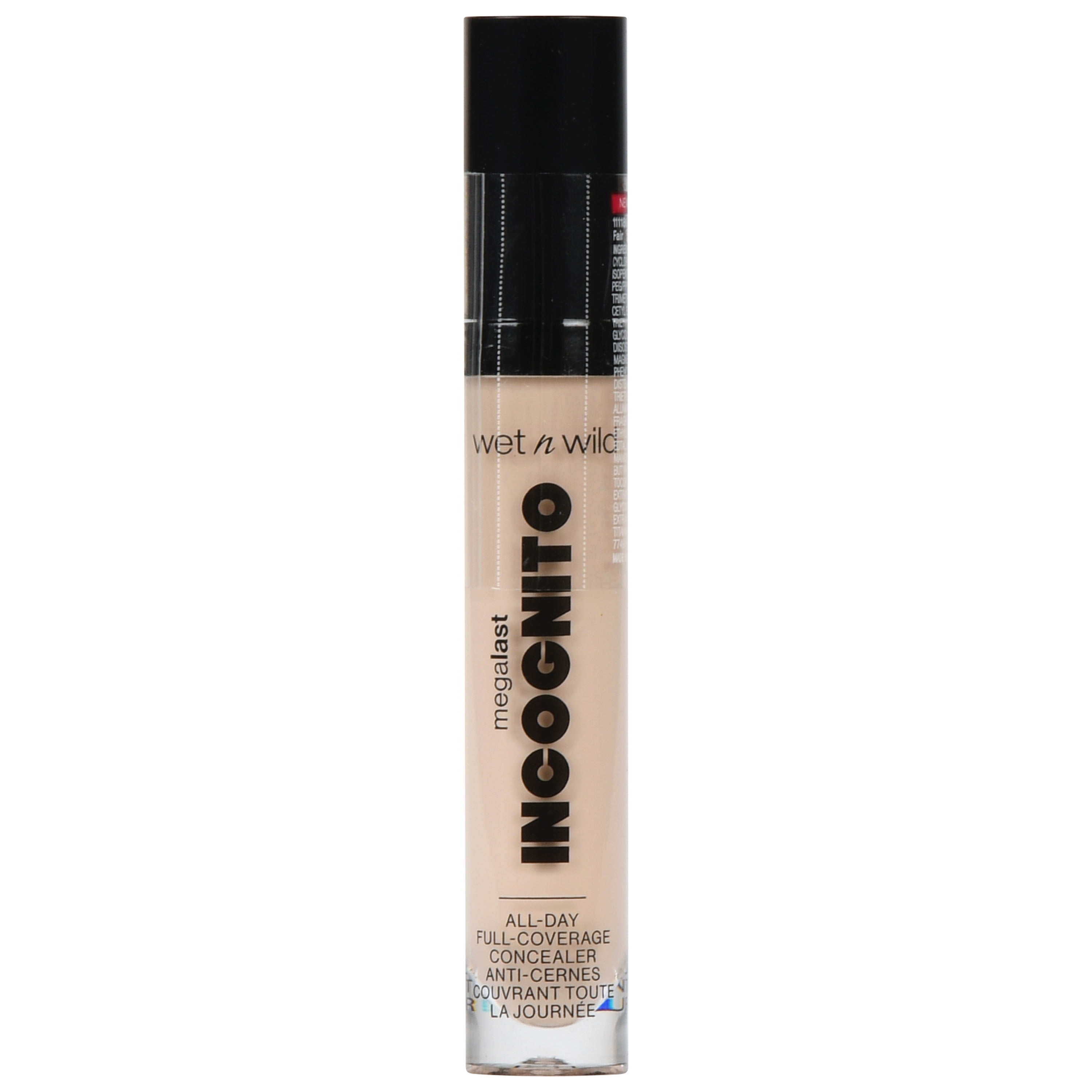 wet n wild MegaLast Incognito Full Coverage Concealer, 16-Hour Wear, Fair, 0.18 oz
