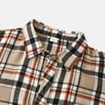 thumbnail image 5 of Plaid Shirts Men Casual Trendy Long Sleeve Button Down Lapel Business Shirt Coat Fall Comfortable Slim Fit Jackets for Men Khaki L, 5 of 6