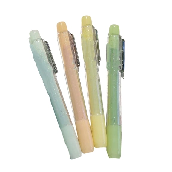 4 Color Glittering Highlighter Pen Chiseled Tip Fluorescent Highlighter Marker for Scrapbooking Note Taking Card Making