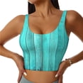 thumbnail image 1 of Fotbe Turquoise Wooden2 Sujetador Deportivo Largo sin Aros para Mujer con Almohadillas y Soporte Medio, Transpirable y Absorbente, Camiseta Tipo Chaleco o Tank Top-XX-Large, 1 of 8