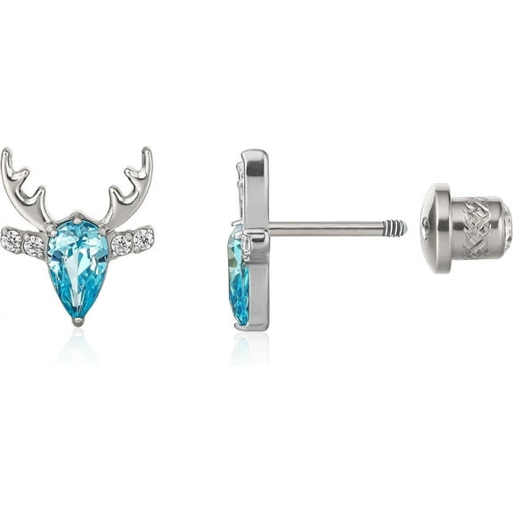 Limerencia Titanium Spiral Earrings, Hypoallergenic, Deer Head Shape Suitable for Women and Men with Sensitive Ears