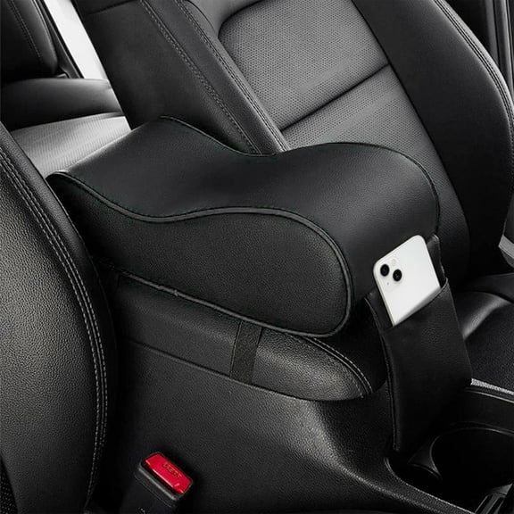 Center Console Cover,Car Accessories Car Center Console Cover,Soft Memory Foam Car Armrest Cushion,Car Arm Rest Cushion with Storage Bag,Leather Car Arm Rest Cushion,Fit Most Car (Black)