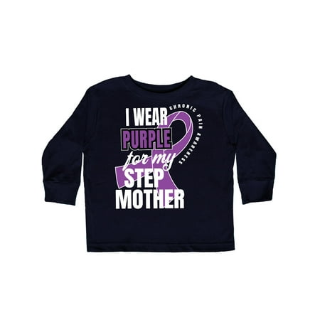 

Inktastic Chronic Pain I Wear Purple For My Step Mother Gift Toddler Boy or Toddler Girl Long Sleeve T-Shirt