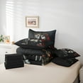 thumbnail image 5 of Feelyou Romantic Skull Bride Twin Bedding Sets 7-Piece, Red Rose Anniversary Bedding Comforter Set, Gothic Couple Theme Reversible Sheet Sets, Luxury Bedroom Decor, 5 of 7