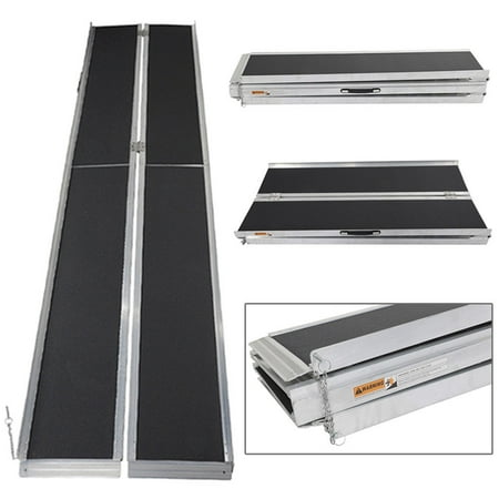 Folding Heavy Duty Ramp - UBesGoo 10' ft 600 lbs Aluminum Folding Loading Wheelchair Scooter Mobility Ramp Portable Non-Slip