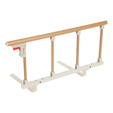 Bed Rail for Elderly Adults, Foldable Safety Bed Assist Grab Handle, Wood Grain Bed Side Guard Rail, Stability Support Bar for Seniors, Home Care & Hospital Use