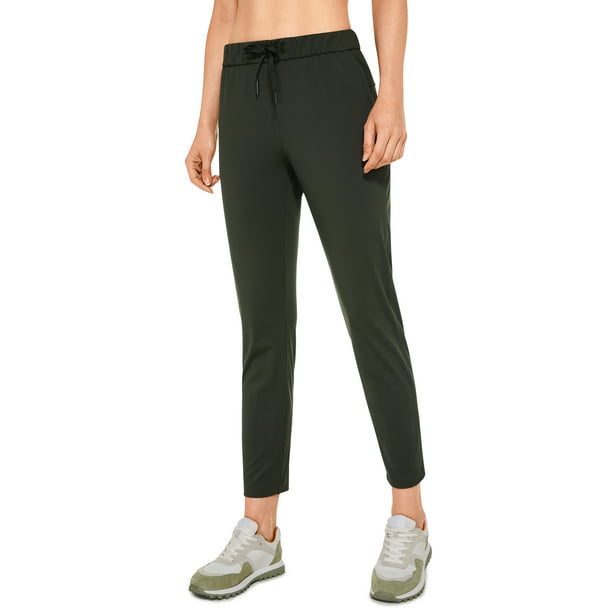 CRZ YOGA Women's Stretch Lounge Sweatpants Travel Ankle Drawstring 7/8  Athletic Track Yoga Dress Pants - Walmart.com