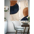thumbnail image 4 of Brown Navy Blue Sheer Curtains 72 Inch Length 2 Panels Set, Modern Abstract Art Geometric Voile Window Treatment Rod Pocket Curtains Sheers Drapes for Bedroom/Living Room/Kitchen 52"x72"x2, 4 of 7