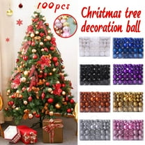 100pcs Black Christmas Ornaments, Shatterproof Baubles Set for Christmas Tree Decoration, Elegant Matte and Glitter Holiday Hanging Balls for 2025 Home Décor