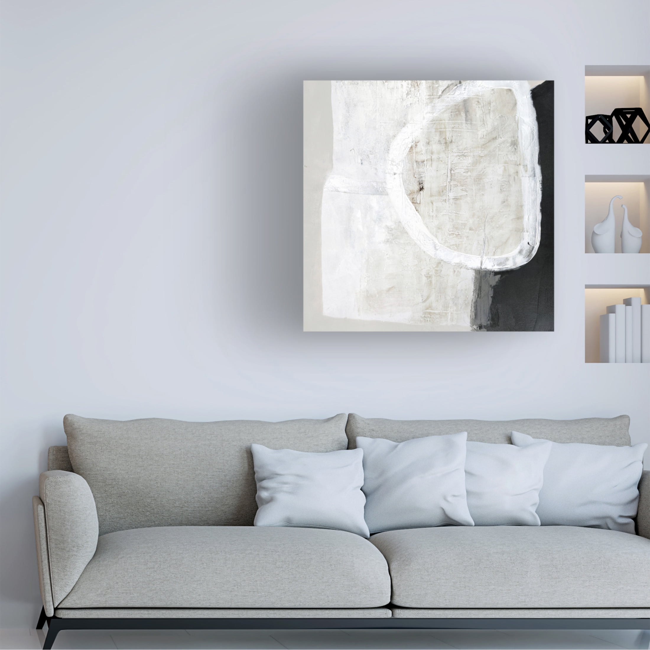 Canvas Wall Art - Design Fabrikken 'White Stone' Wall Art for Living Room, Bedroom, or Office Décor by Trademark Fine Art - 24 x 24 Inches