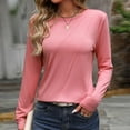 thumbnail image 6 of XFLWAM Long Sleeve Crew Neck Cotton T Shirt for Women Classic Fit Shirt Soft Breathable Casual Tee Pullover Basic Tops Pink XL, 6 of 9