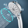 thumbnail image 2 of 12 Functions Shower Head with handheld, High Pressure Detachable Shower Head Set with Hose ON/Off Button for Pets Dog Bath, Adjustable Bracket Rubber Washers Chrome, 2 of 8