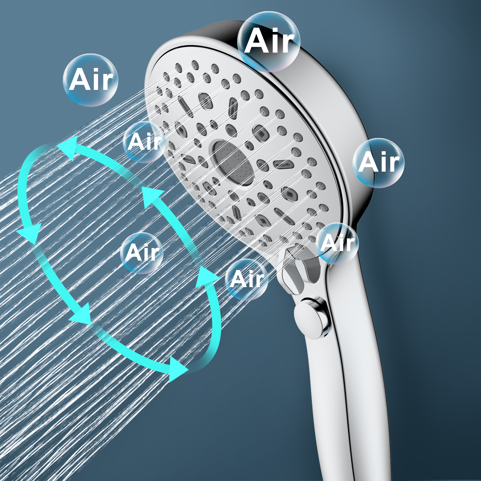 Heemli 12-Mode Handheld Showerhead with Hose and On/Off Button photo 2