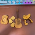 thumbnail image 6 of Wooden Acoustic Guitar Pick Box with Stand Guitarist Musician Wood Engraved Picks Storage Case Guitar Pick Holder, 6 of 7