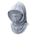 thumbnail image 1 of Pasamontañas, mascarilla, gorro, transpirable, lavable, cómodo, protección solar, capucha gris claro, 1 of 9