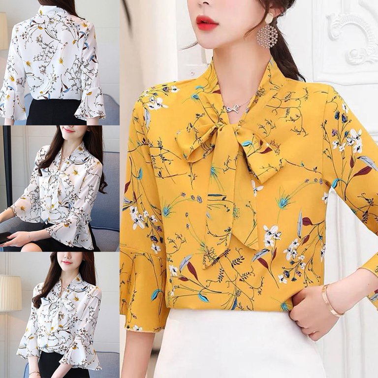 bow.a 水際 BALLOON TOPS S size Women's Small S 3/4 Sleeve Top Blouse Balloon Sleeve Blue